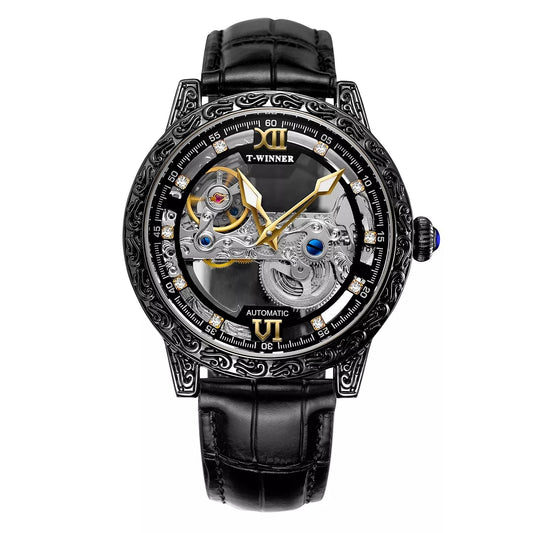Marco Lucinio Heritage Skeleton – Engraved Automatic Dual-Transparent Timepiece